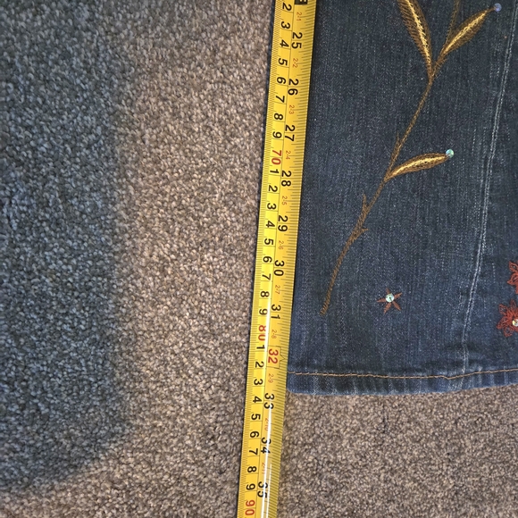 True Religion Dark Blue Flare Jeans with Embroidery - Picture 8 of 8